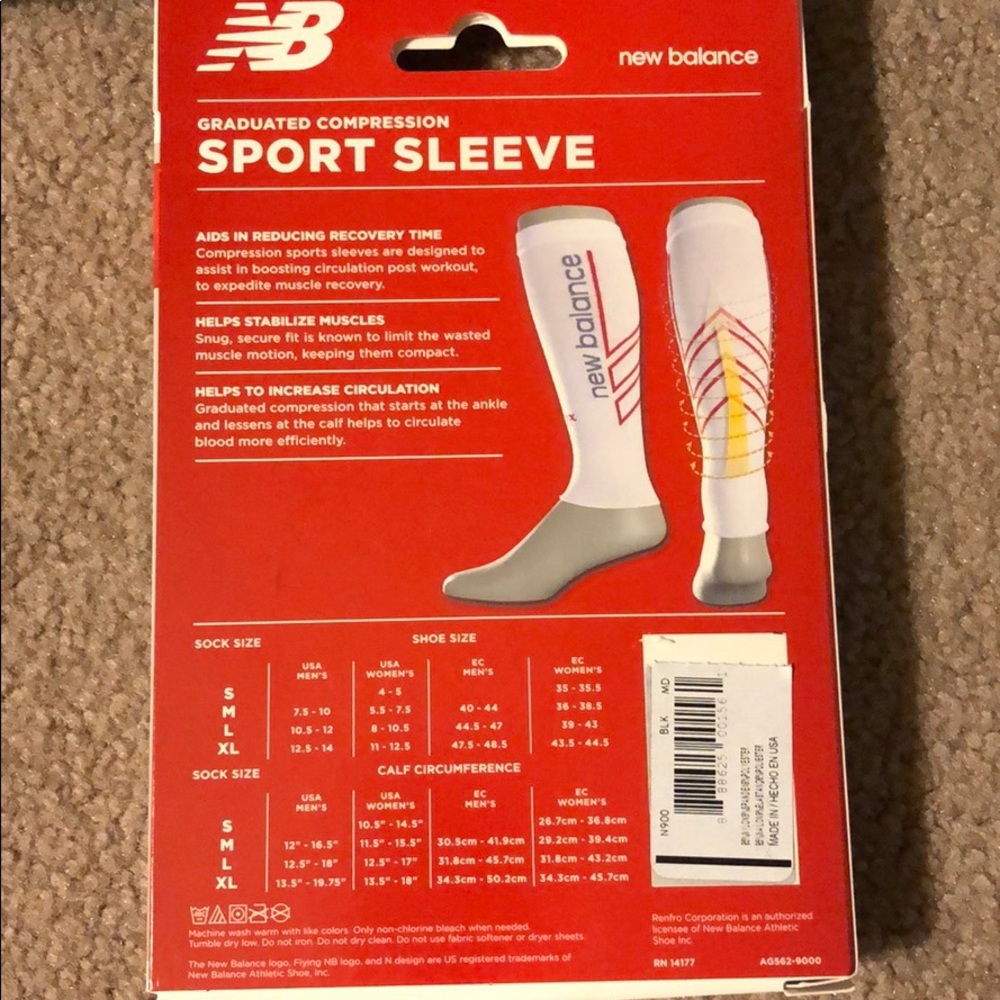 New Balance compression calf sport sleeve M - Picture 2 of 3